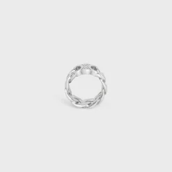 Online Triomphe Gourmette Ring in Brass with Rhodium Finish Bracelets & Rings