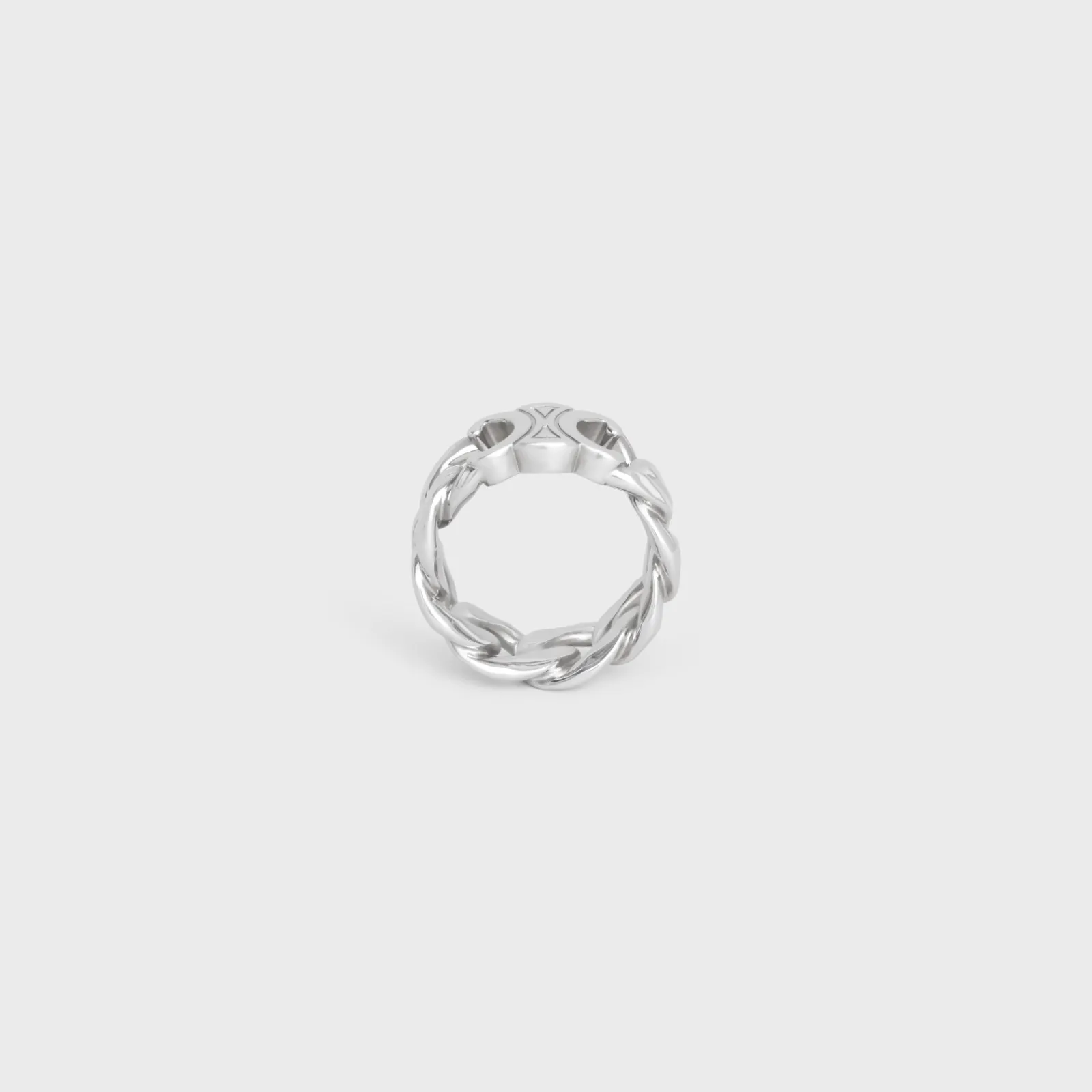 Online Triomphe Gourmette Ring in Brass with Rhodium Finish Bracelets & Rings