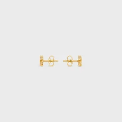 Fashion Triomphe Gourmette Studs in Brass with Finish Women Triomphe | Categories·Earrings
