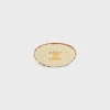 Fashion Triomphe Hair Clip in Shearling, Calfskin, Brass with Gold Finish and Steel Women Hair Accessories