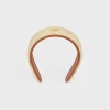 Discount Triomphe Headband in Shearling, Calfskin and Brass with Gold Finish Women Hair Accessories