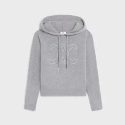 New triomphe hoodie in sporty wool and cashmere Women Knitwear