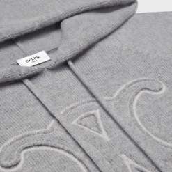 New triomphe hoodie in sporty wool and cashmere Women Knitwear