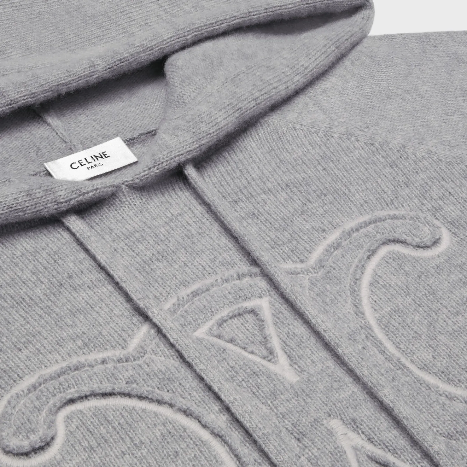 New triomphe hoodie in sporty wool and cashmere Women Knitwear