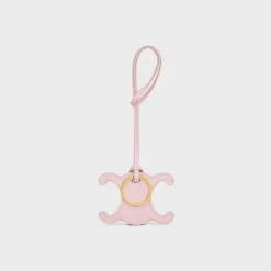 Hot TRIOMPHE KEYRING CHARM in SMOOTH CALFSKIN with Gold Finishing Women Categories·Straps And Accessories