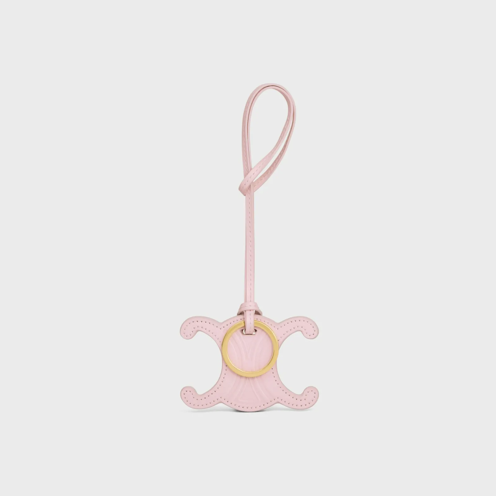 Hot TRIOMPHE KEYRING CHARM in SMOOTH CALFSKIN with Gold Finishing Women Categories·Straps And Accessories