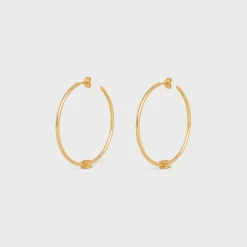 Hot Triomphe Large Hoops in Brass with Finish Women Triomphe | Categories·Earrings