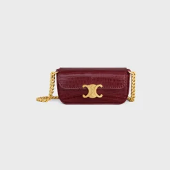 New TRIOMPHE LIPSTICK CASE ON CHAIN IN LIZARD Beauty Accessories | Travel