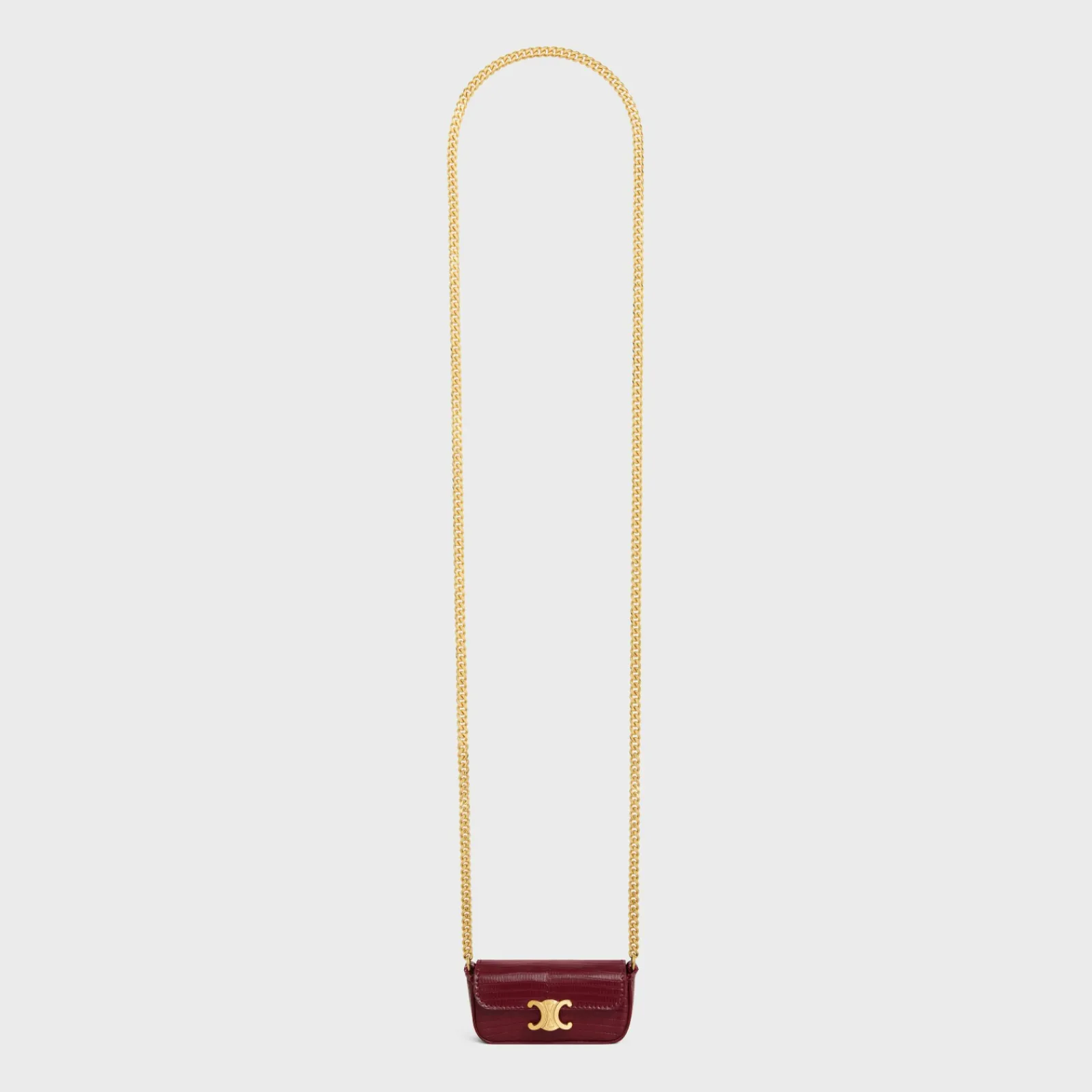 New TRIOMPHE LIPSTICK CASE ON CHAIN IN LIZARD Beauty Accessories | Travel