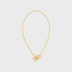 Hot Triomphe Lock Necklace in Brass with Finish Women Triomphe | Categories·Necklaces