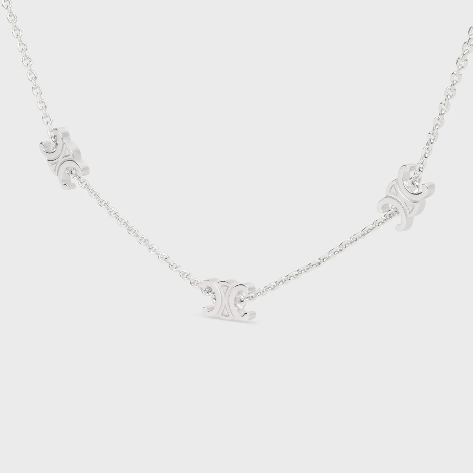 Discount Triomphe Mini Triomphe Necklace in Brass with Rhodium Finish Women Triomphe | Categories·Necklaces