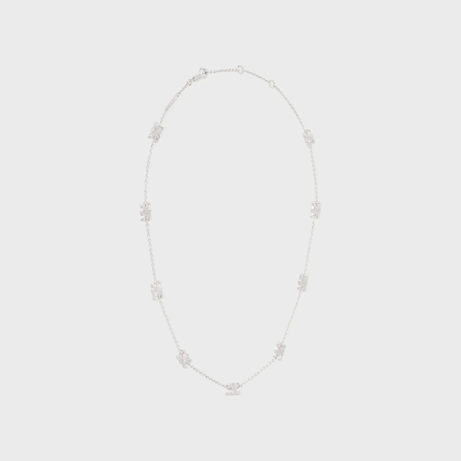 Discount Triomphe Mini Triomphe Necklace in Brass with Rhodium Finish Women Triomphe | Categories·Necklaces