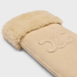 Best triomphe mittens in shearling Women Hats And Gloves