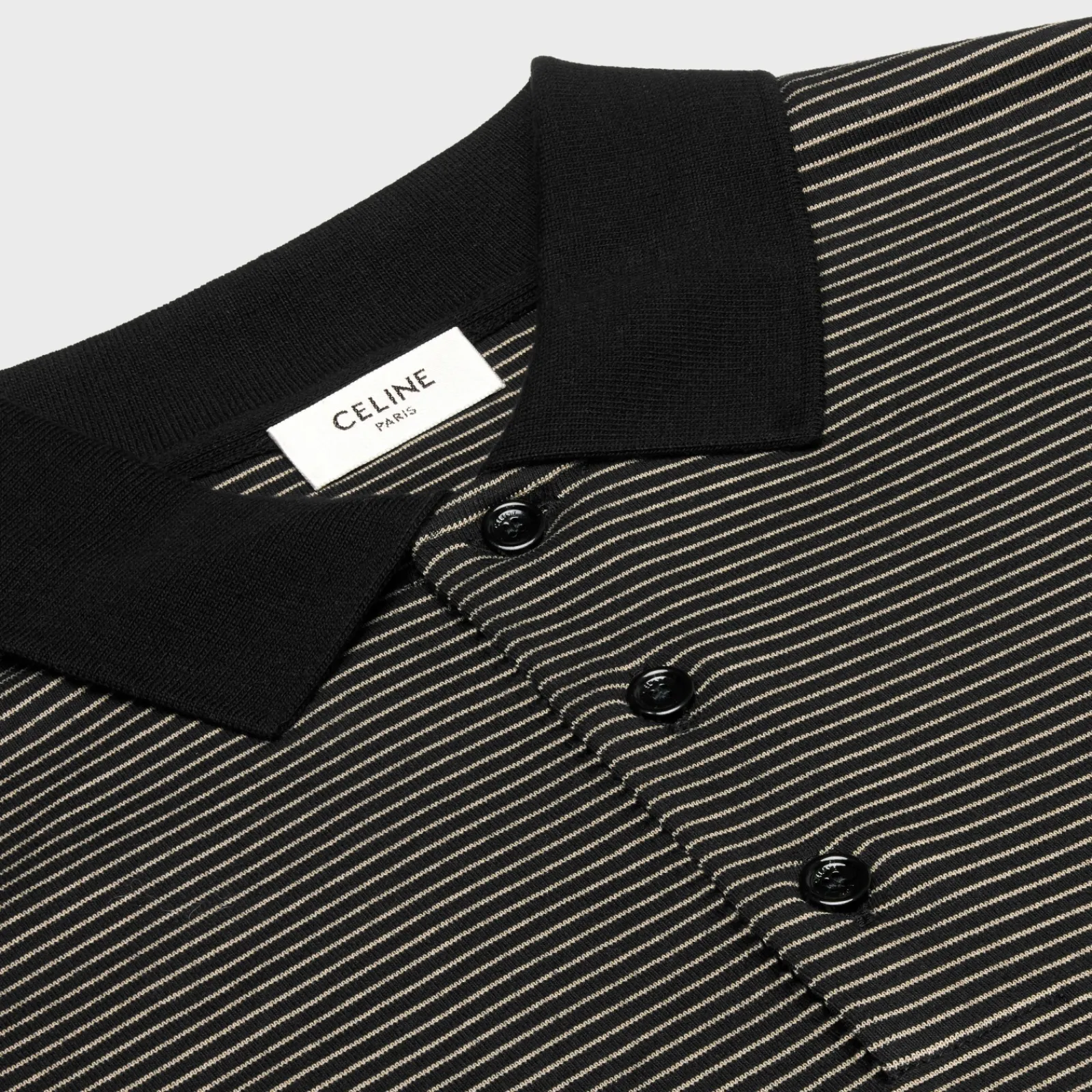 Fashion triomphe polo shirt in finely striped cotton jersey T-Shirts And Sweatshirts