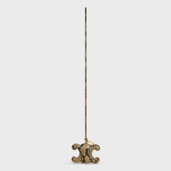 Outlet TRIOMPHE pom-pom keyring in PYTHON with Gold Finishing Women Categories·Straps And Accessories