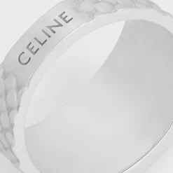 Fashion Triomphe Python Signet Ring in Onyx and Sterling Silver with Rhodium finish Bracelets & Rings