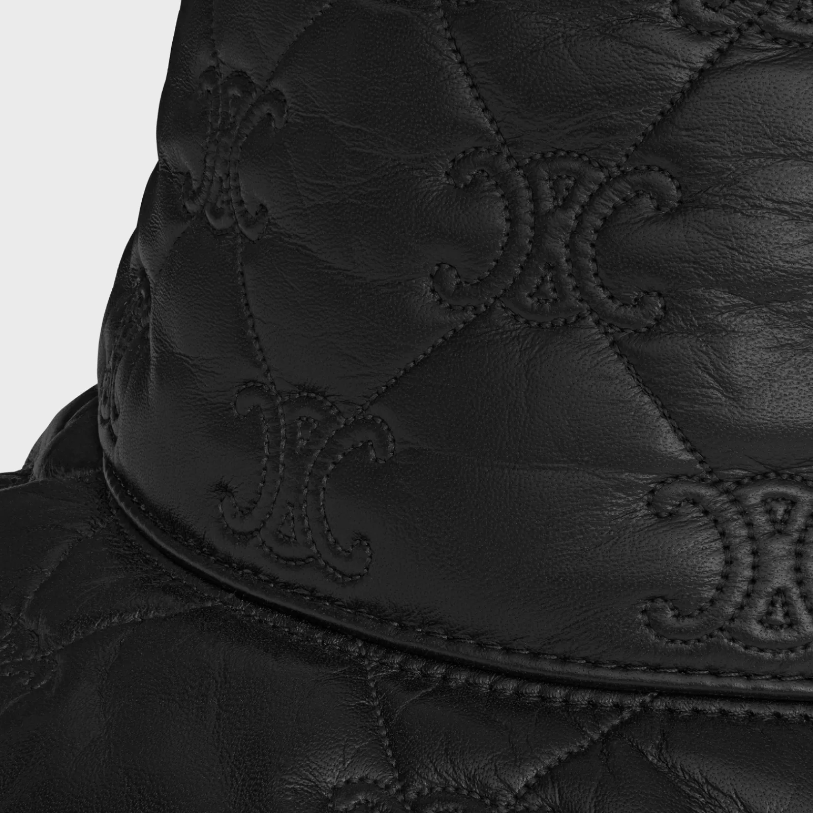 Hot triomphe quilted bucket hat in soft lambskin Women Bucket Hats And Caps