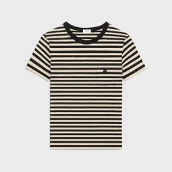 Online triomphe regular t-shirt in striped jersey T-Shirts And Sweatshirts