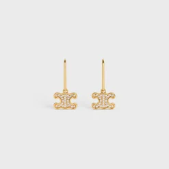 Clearance Triomphe Rhinestone Earrings in Brass with Finish and Crystals Women Triomphe | Categories·Earrings