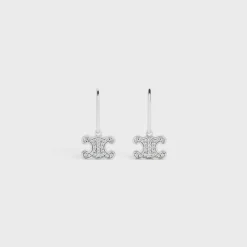 Outlet Triomphe Rhinestone Earrings in Brass with Rhodium Finish and Crystals Women Triomphe | Categories·Earrings