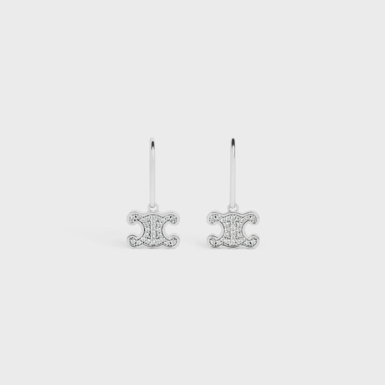 Outlet Triomphe Rhinestone Earrings in Brass with Rhodium Finish and Crystals Women Triomphe | Categories·Earrings