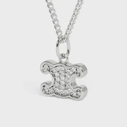 Discount Triomphe Rhinestone Necklace in Brass with Rhodium Finish and Crystals Women Triomphe | Categories·Necklaces