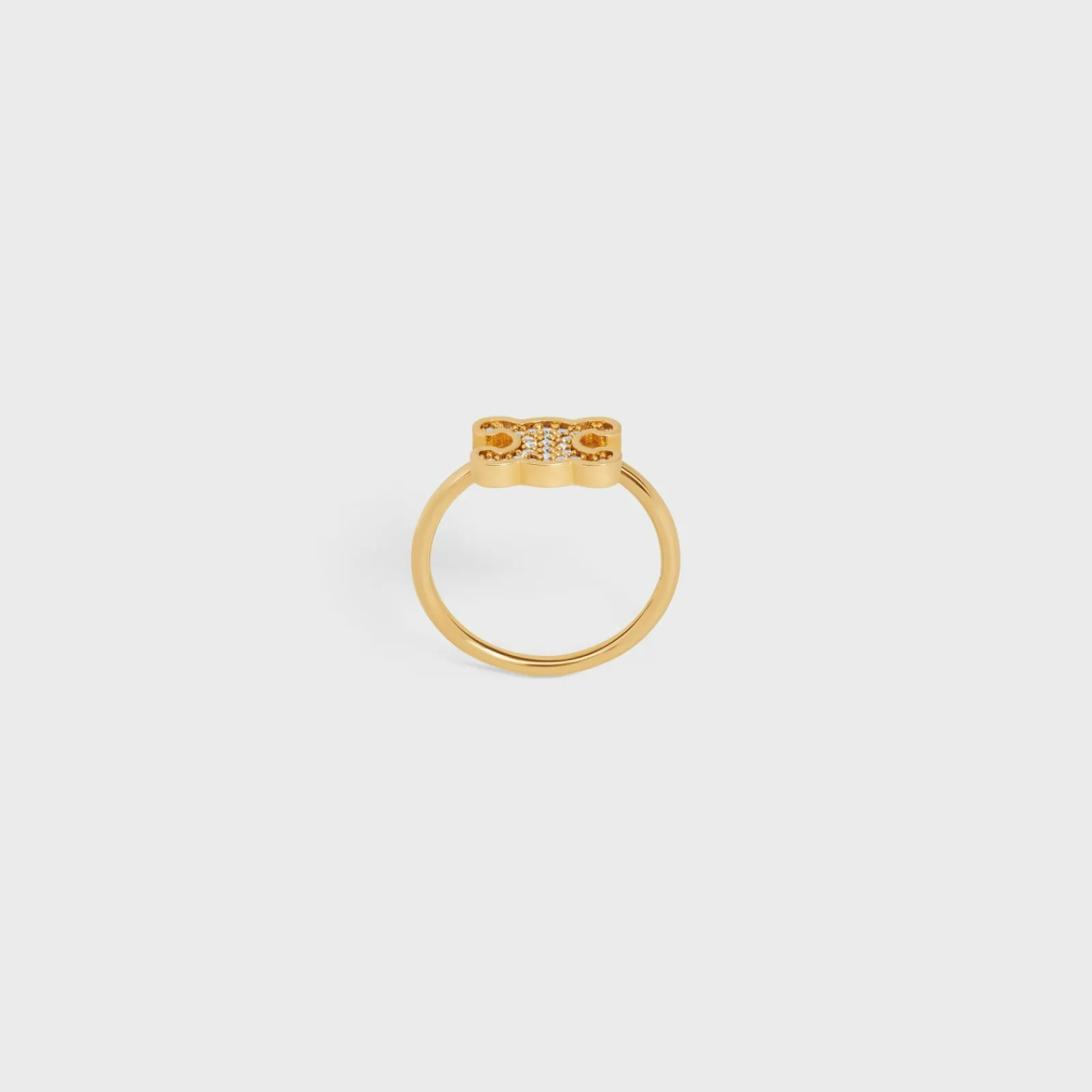 New Triomphe Rhinestone Small Ring in Brass with Finish and Crystals Women Triomphe | Categories·Rings