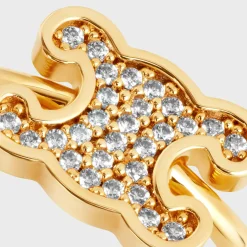 New Triomphe Rhinestone Small Ring in Brass with Finish and Crystals Women Triomphe | Categories·Rings