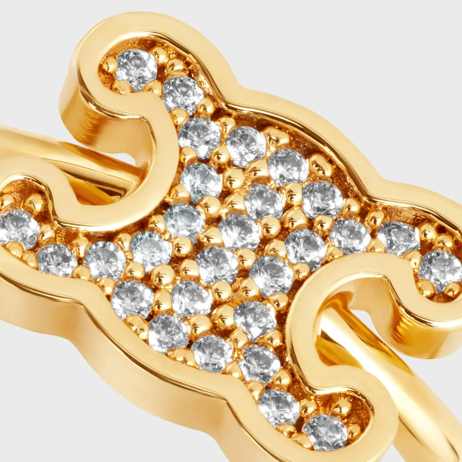 New Triomphe Rhinestone Small Ring in Brass with Finish and Crystals Women Triomphe | Categories·Rings