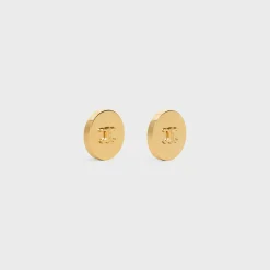Best Triomphe Signet Earrings in Brass with Finish Women Triomphe | Categories·Earrings