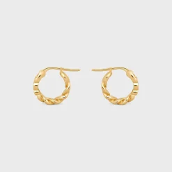 Outlet Triomphe Small Gourmette Hoops in Brass with Finish Women Triomphe | Categories·Earrings