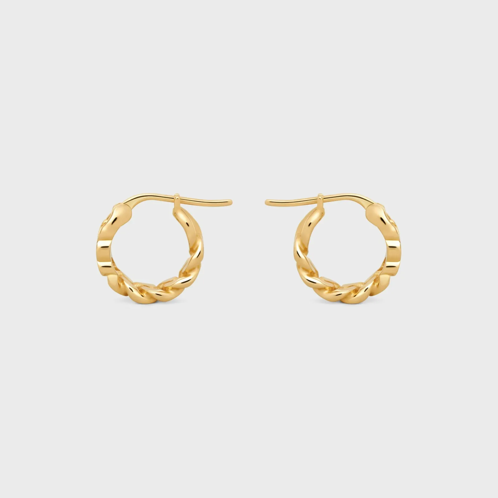 Outlet Triomphe Small Gourmette Hoops in Brass with Finish Women Triomphe | Categories·Earrings