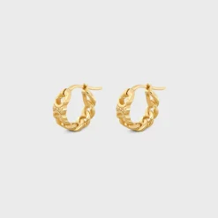 Outlet Triomphe Small Gourmette Hoops in Brass with Finish Women Triomphe | Categories·Earrings