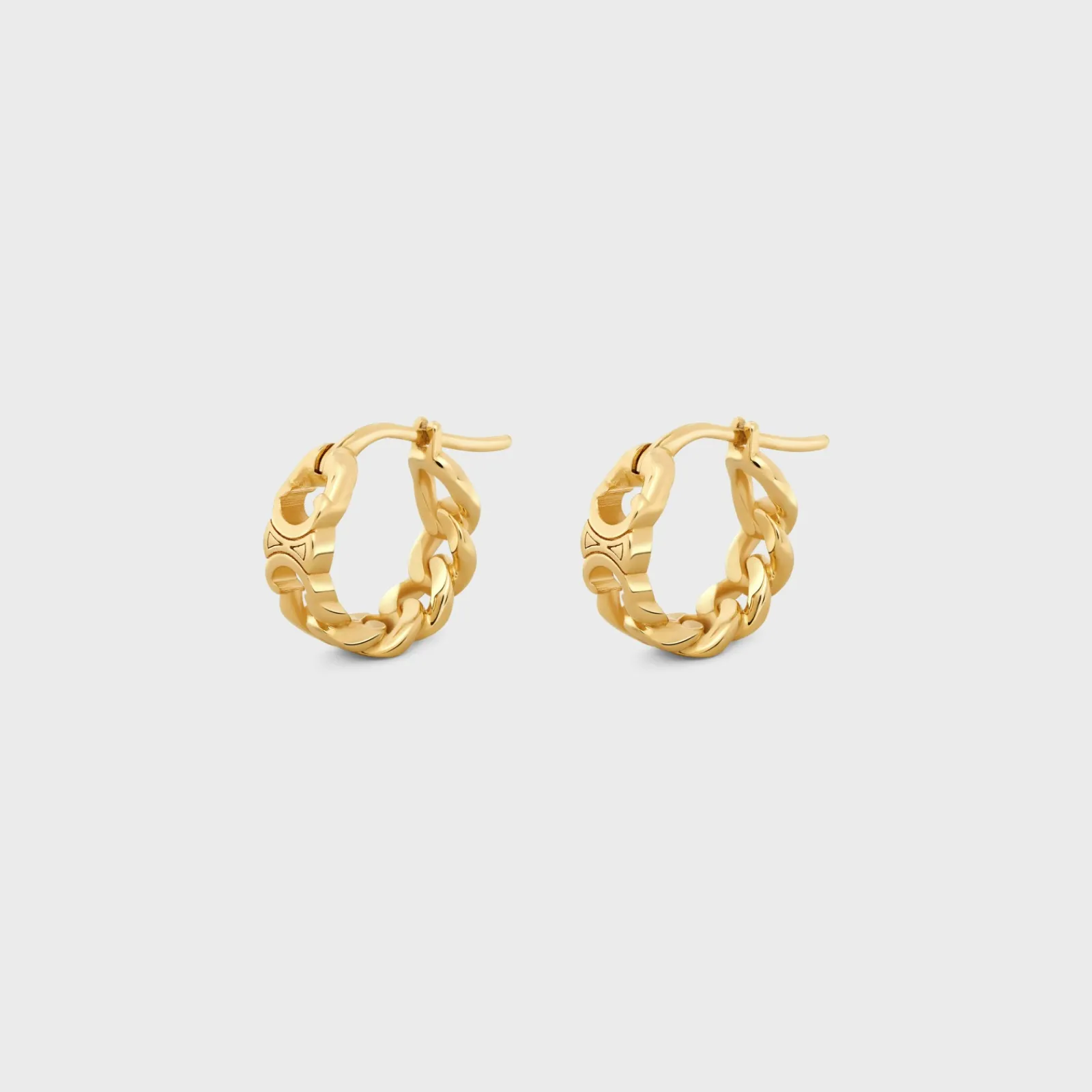 Outlet Triomphe Small Gourmette Hoops in Brass with Finish Women Triomphe | Categories·Earrings