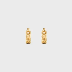 Outlet Triomphe Small Gourmette Hoops in Brass with Finish Women Triomphe | Categories·Earrings