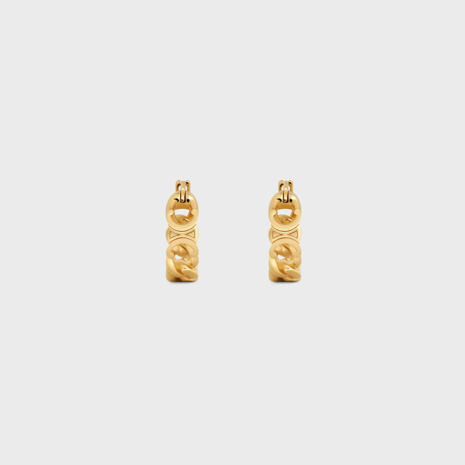 Outlet Triomphe Small Gourmette Hoops in Brass with Finish Women Triomphe | Categories·Earrings