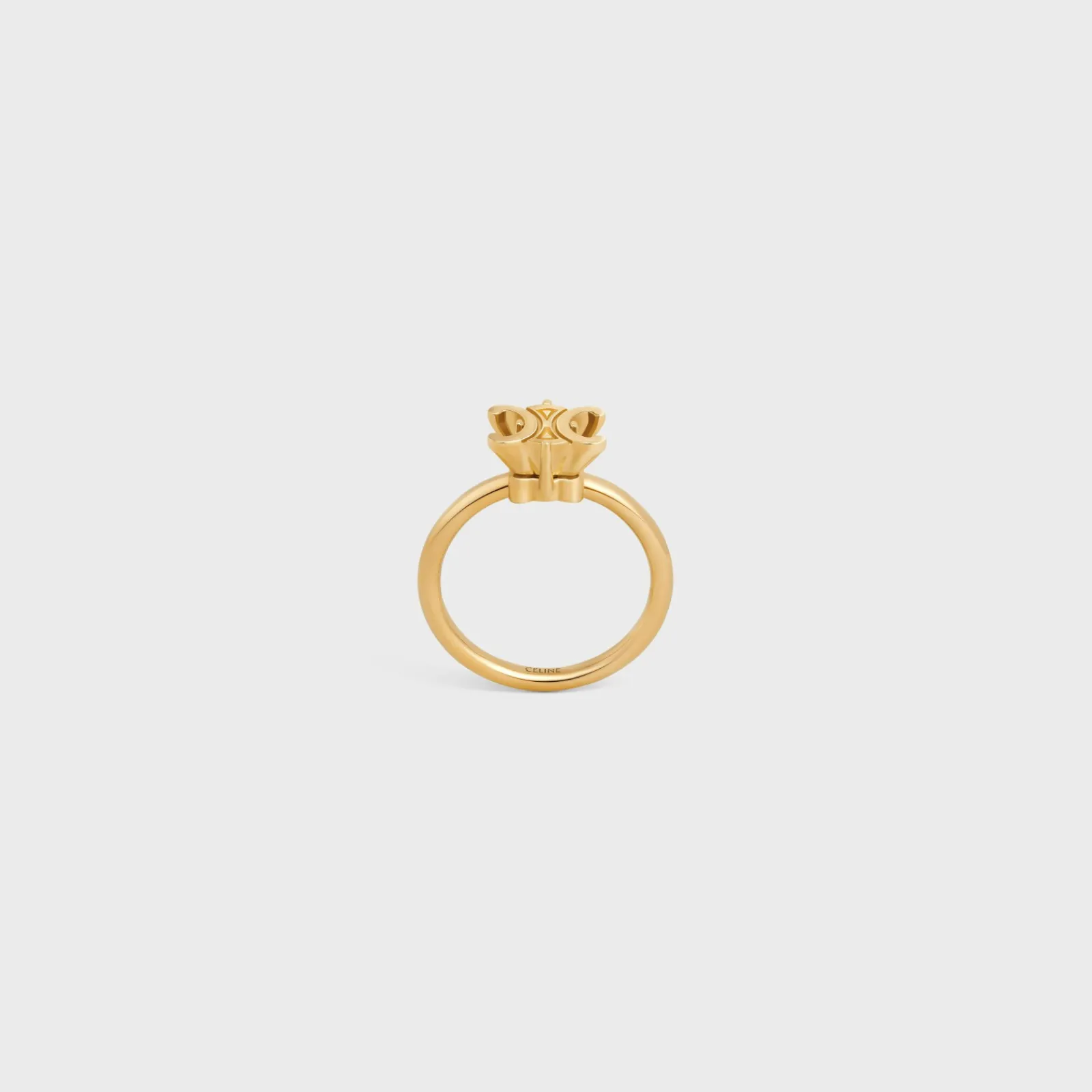 New Triomphe Solitaire Ring in Brass with Finish Women Triomphe | Categories·Rings
