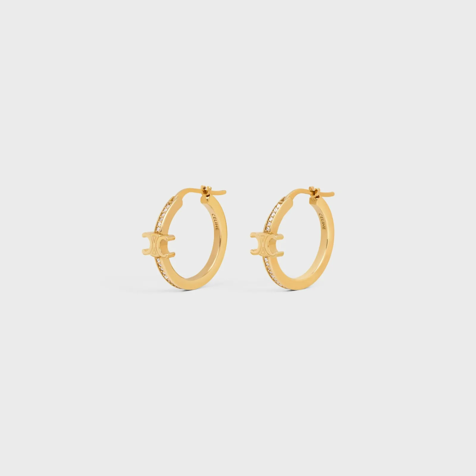 Clearance Triomphe Sparkle Hoops in Strass and Brass with Finish Women Triomphe | Categories·Earrings