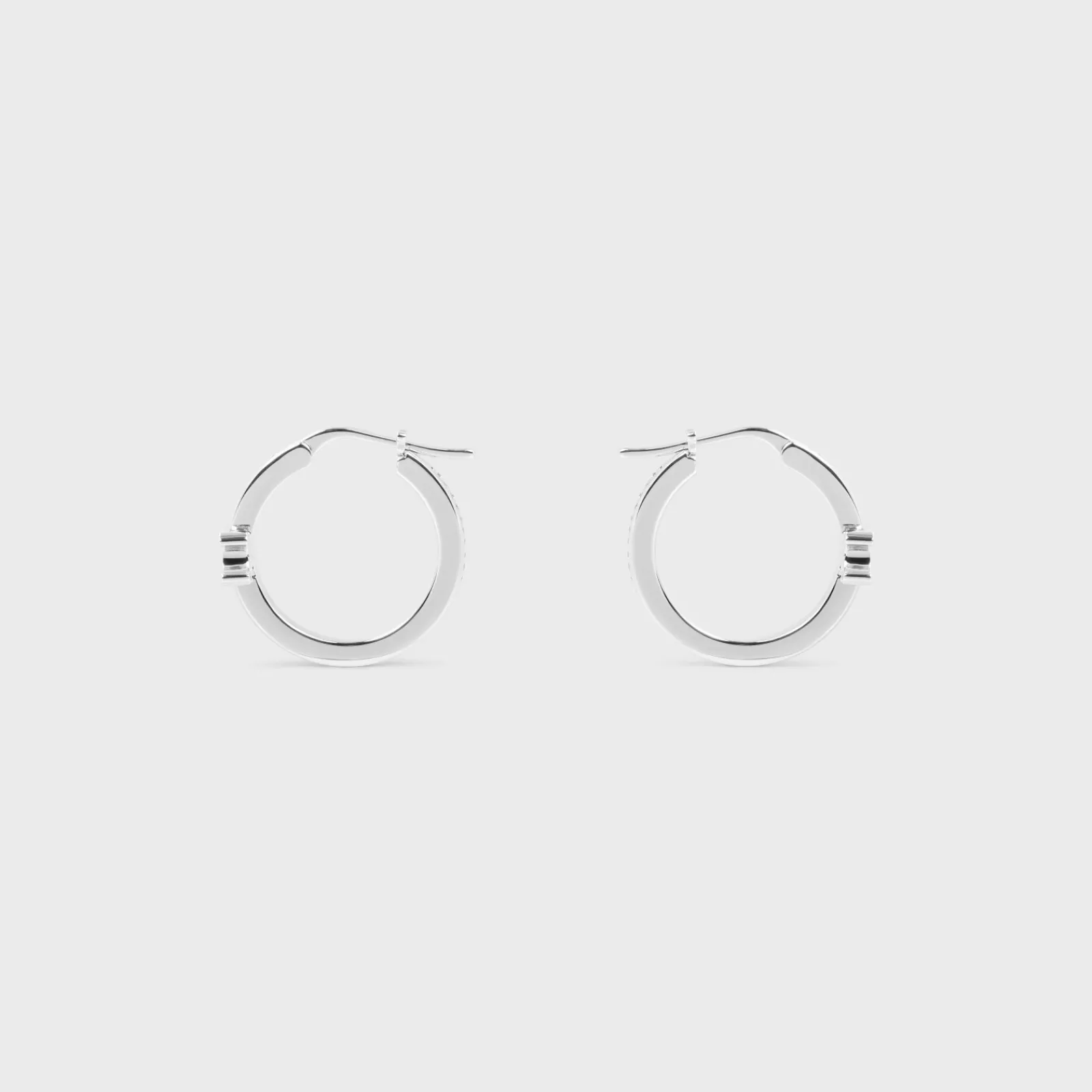 Discount Triomphe Sparkle Hoops in Strass and Brass with Rhodium Finish Women Triomphe | Categories·Earrings