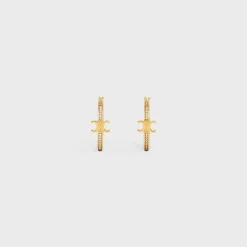 Clearance Triomphe Sparkle Hoops in Strass and Brass with Finish Women Triomphe | Categories·Earrings