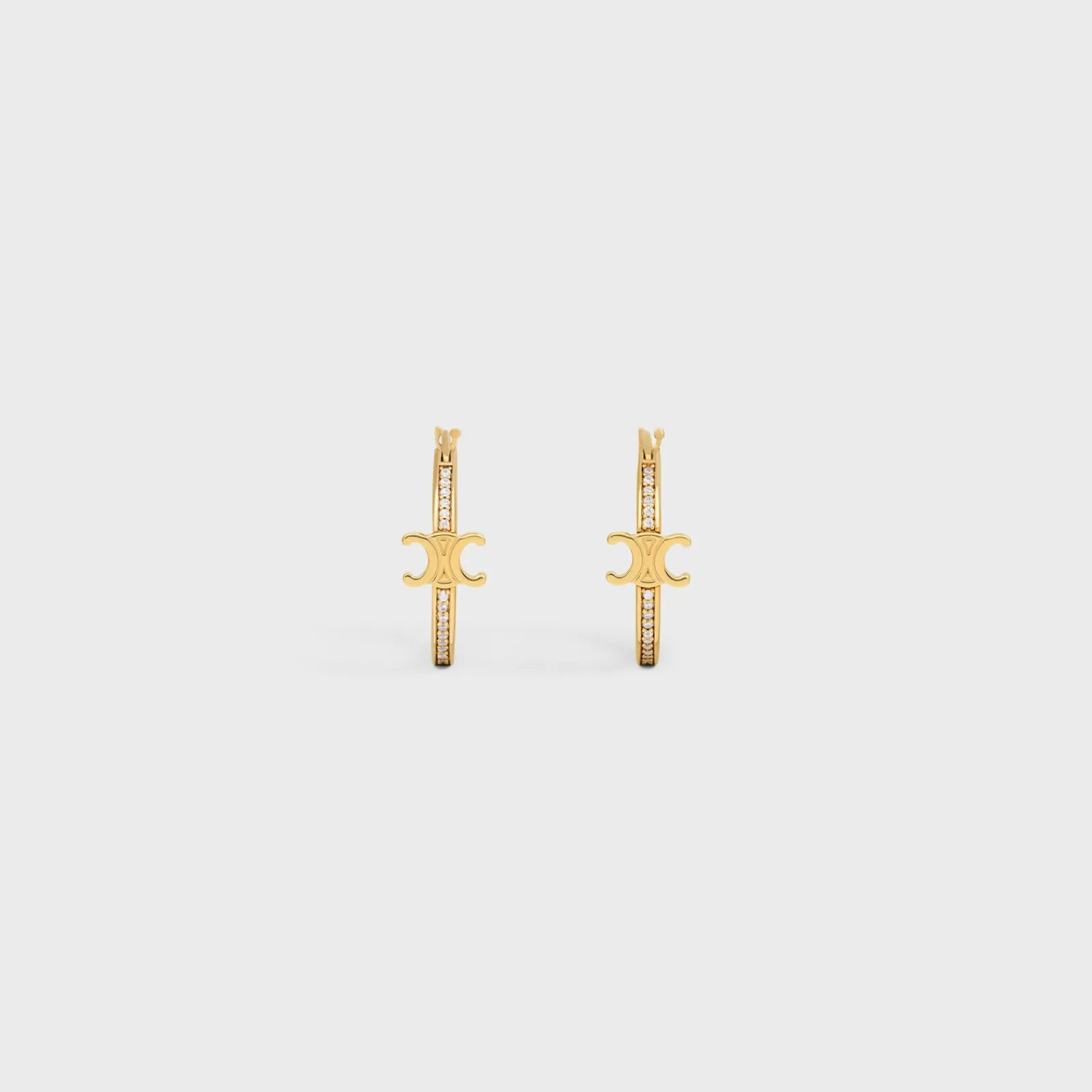 Clearance Triomphe Sparkle Hoops in Strass and Brass with Finish Women Triomphe | Categories·Earrings