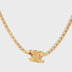 Sale Triomphe Sparkle Necklace in Brass with Finish and Strass Women Triomphe | Categories·Necklaces