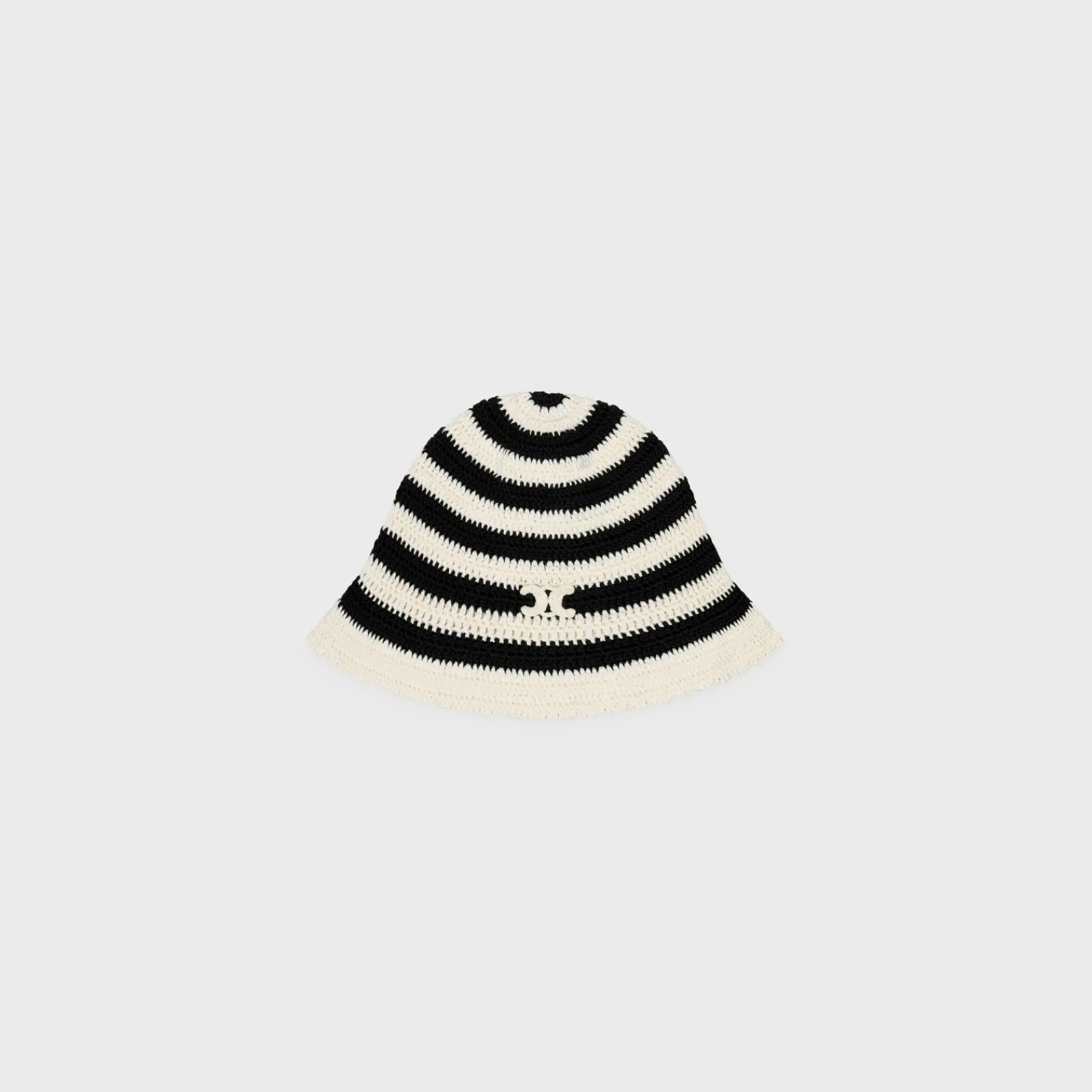 Clearance triomphe striped cloche beanie in crocheted cotton Women Beanies And Scarves