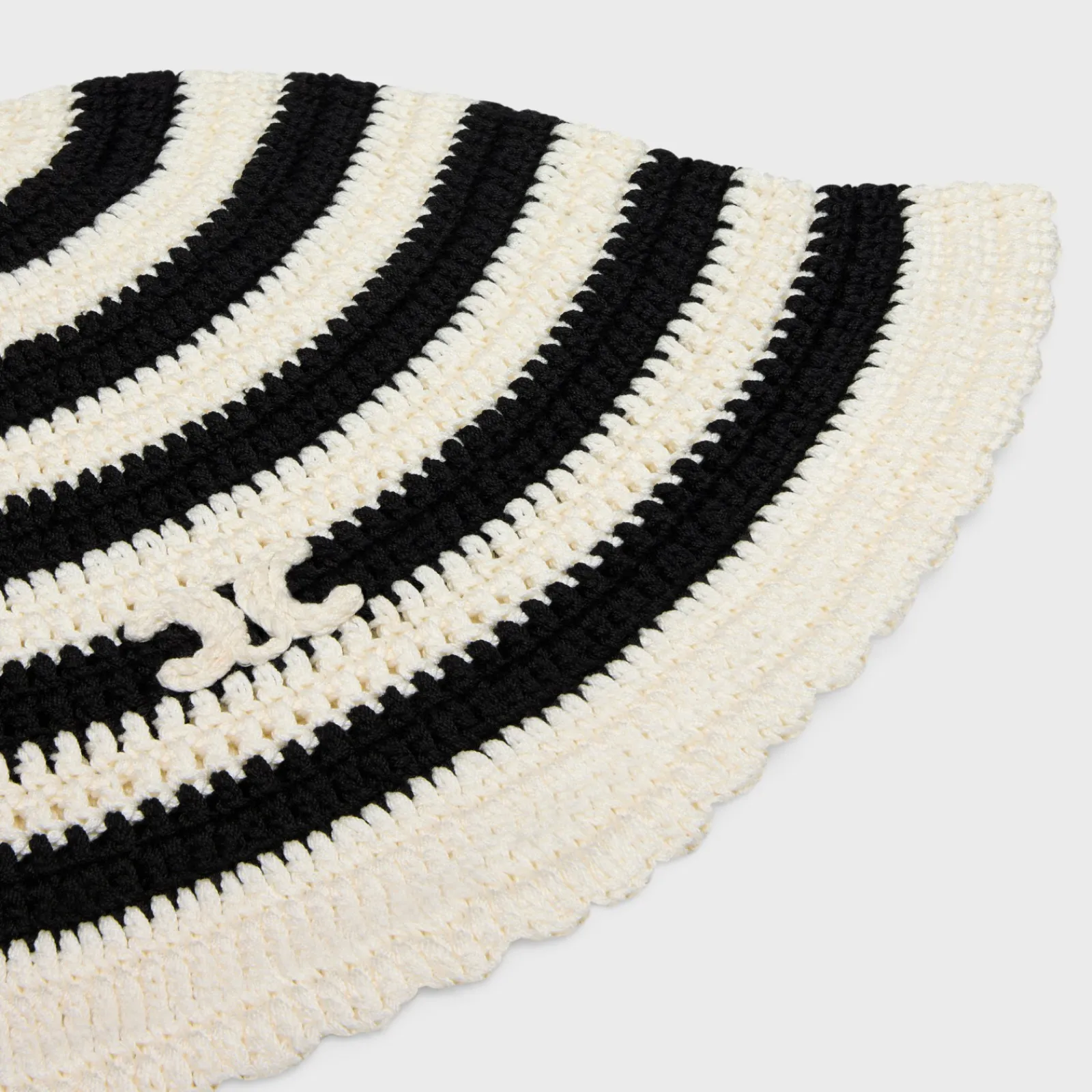 Clearance triomphe striped cloche beanie in crocheted cotton Women Beanies And Scarves