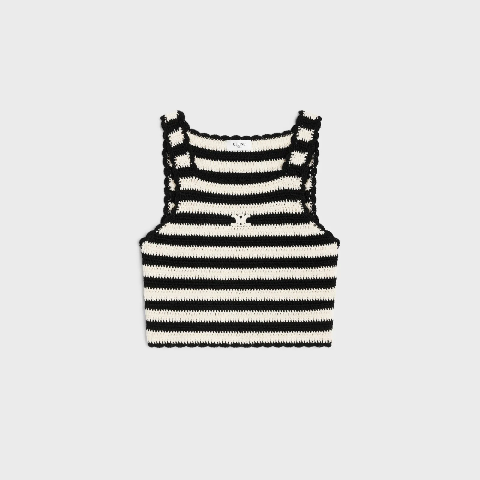Hot triomphe striped crop top in crocheted cotton Women Knitwear