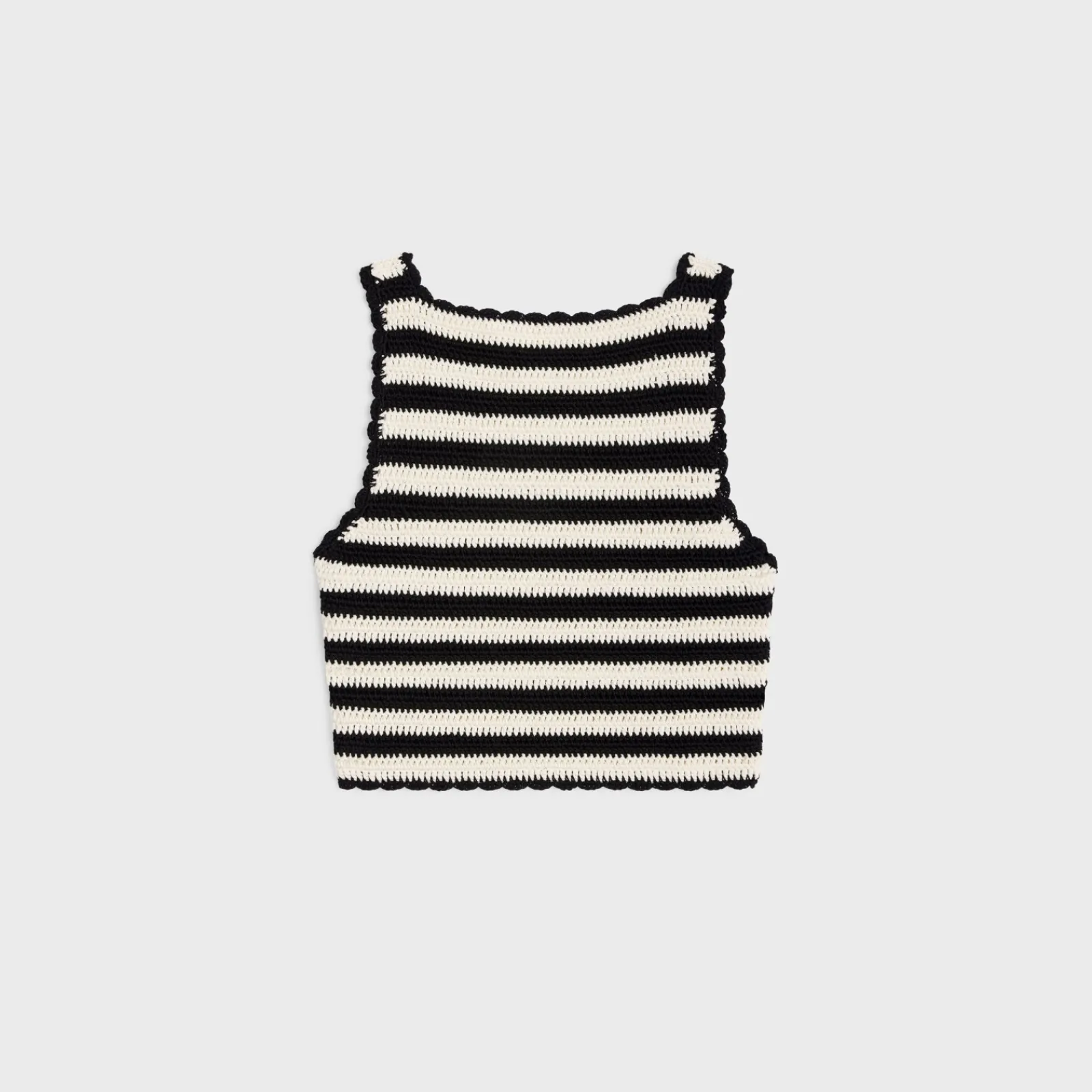 Hot triomphe striped crop top in crocheted cotton Women Knitwear