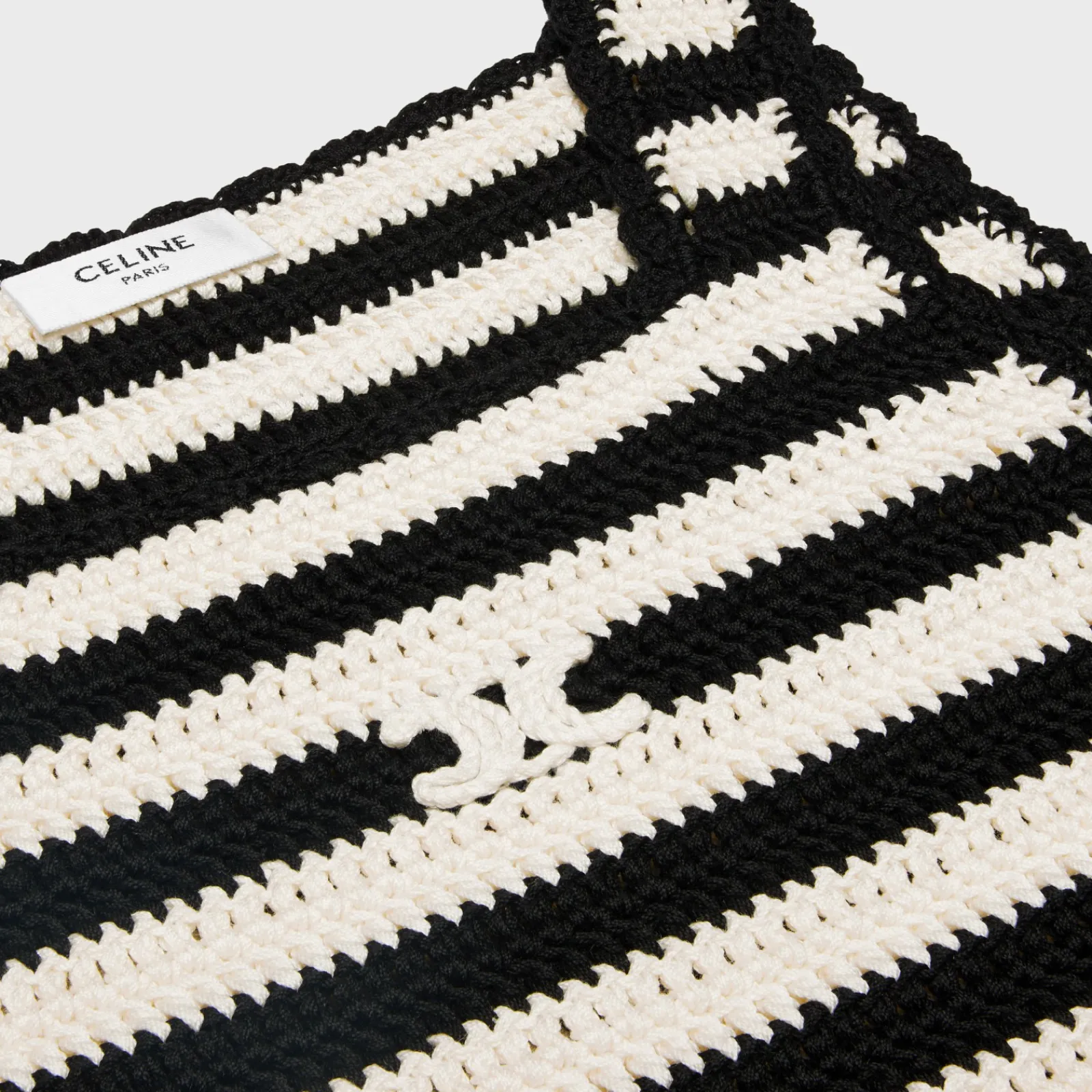 Hot triomphe striped crop top in crocheted cotton Women Knitwear