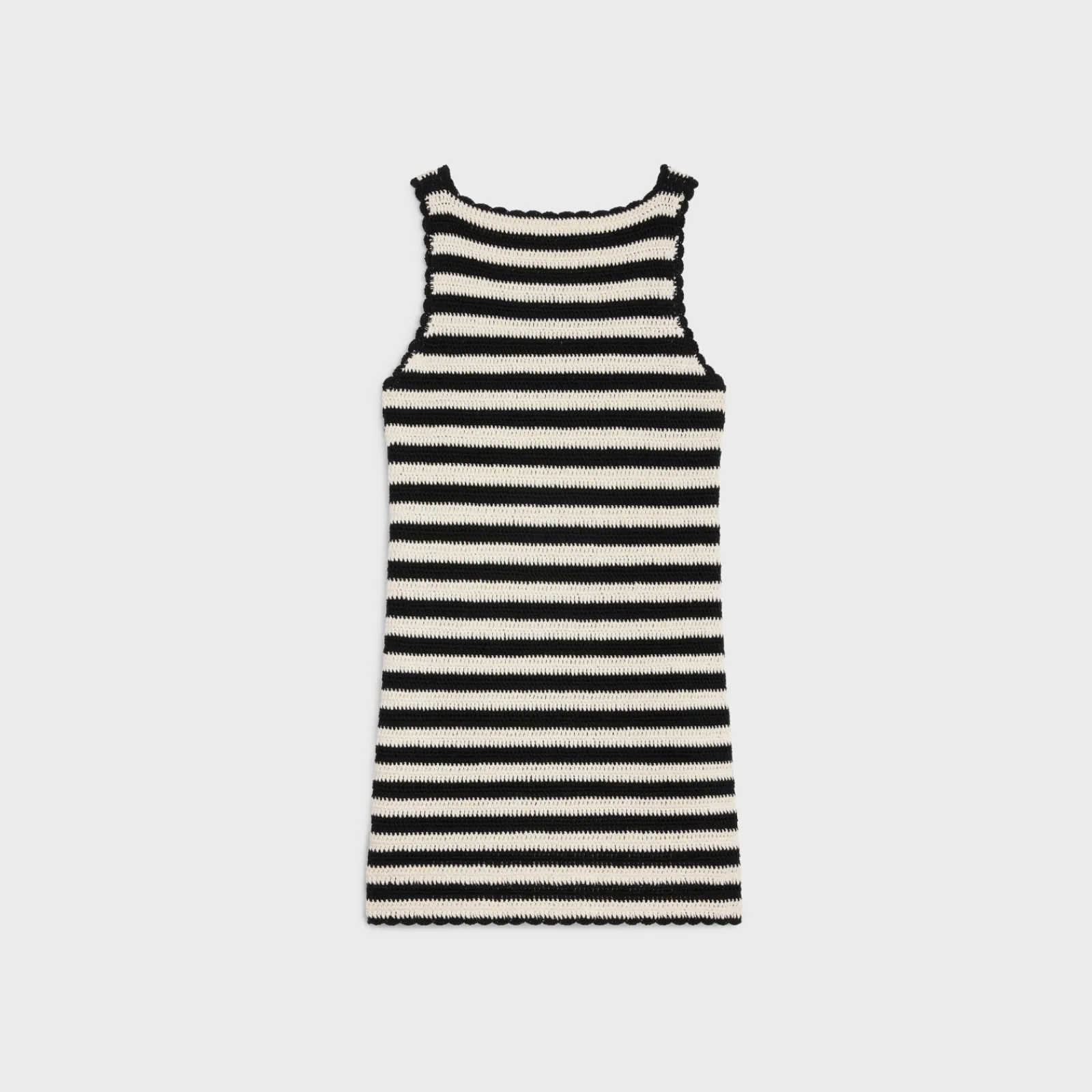 Outlet triomphe striped mini dress in crocheted cotton Women Knitwear | Dresses And Skirts