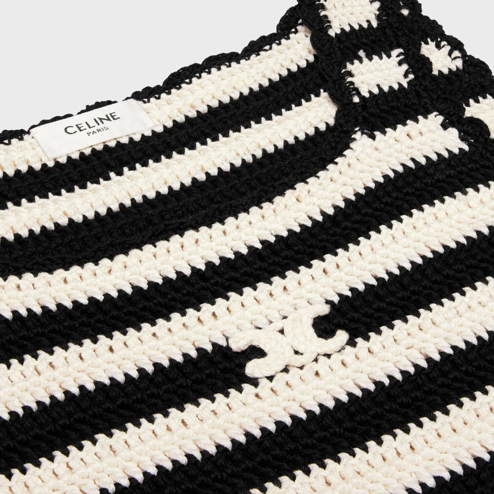 Outlet triomphe striped mini dress in crocheted cotton Women Knitwear | Dresses And Skirts