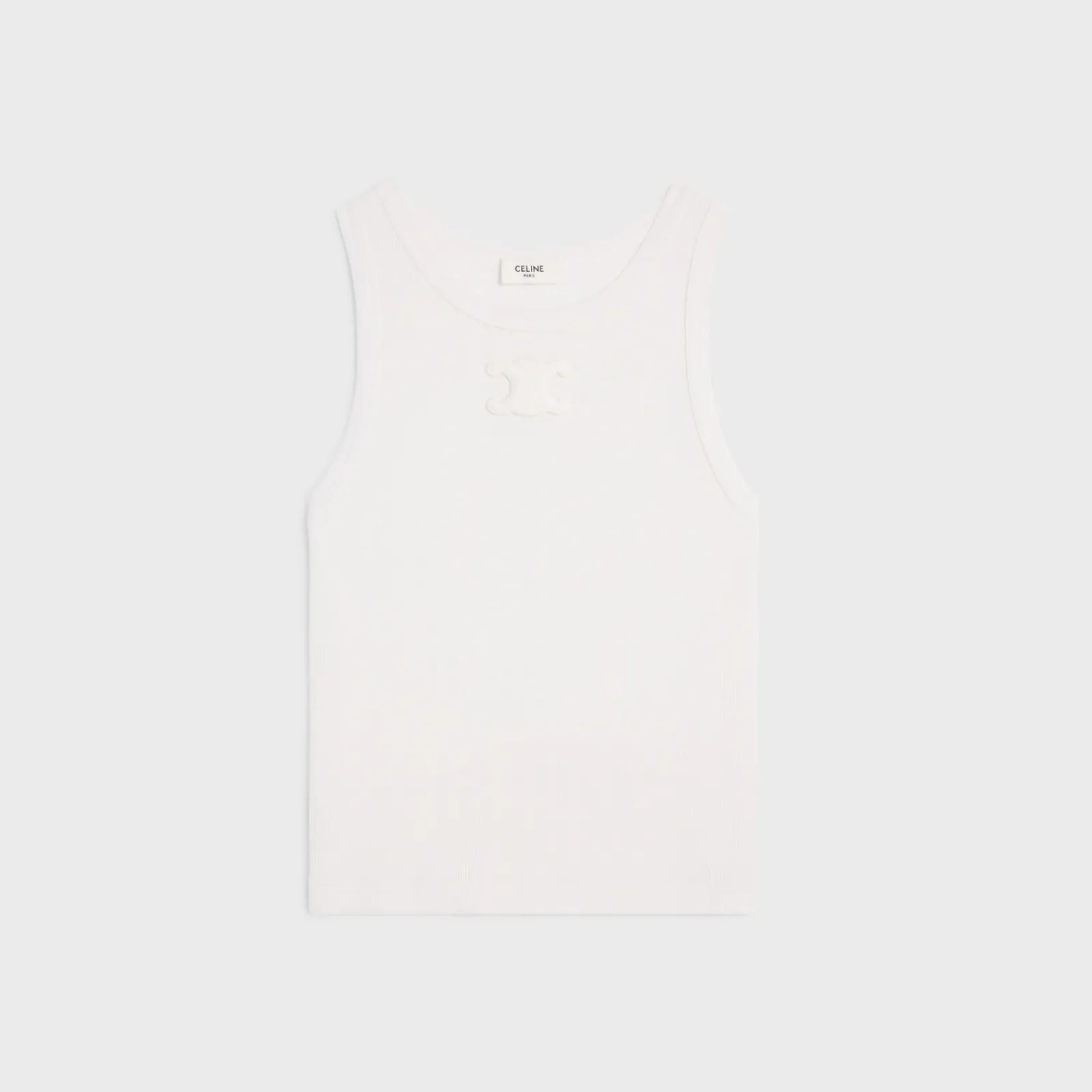 Discount triomphe tank top in ribbed silk jersey Women T-Shirts And Sweatshirts
